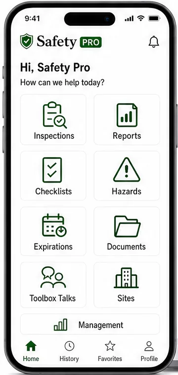 Safety PRO home screen on a phone
